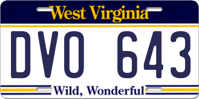 WV license plate DVO643