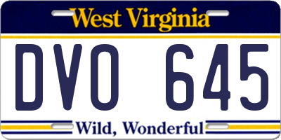 WV license plate DVO645