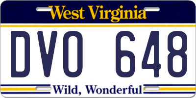 WV license plate DVO648