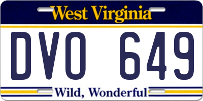 WV license plate DVO649