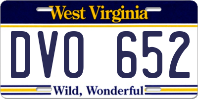 WV license plate DVO652