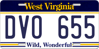 WV license plate DVO655