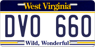 WV license plate DVO660
