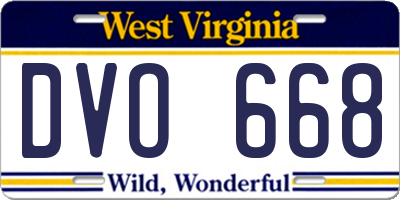 WV license plate DVO668