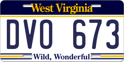 WV license plate DVO673