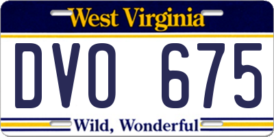 WV license plate DVO675
