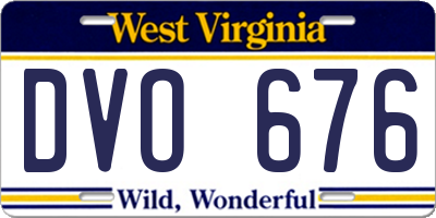 WV license plate DVO676