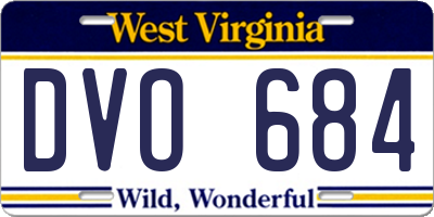WV license plate DVO684