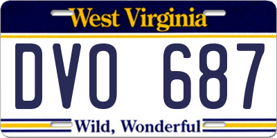 WV license plate DVO687