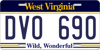 WV license plate DVO690