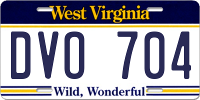 WV license plate DVO704