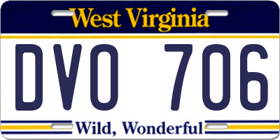 WV license plate DVO706