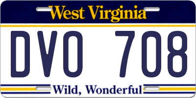WV license plate DVO708