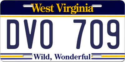 WV license plate DVO709
