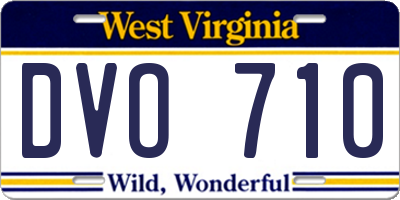 WV license plate DVO710