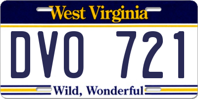 WV license plate DVO721