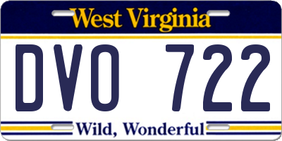 WV license plate DVO722