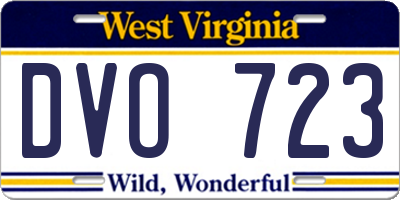WV license plate DVO723