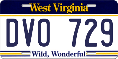 WV license plate DVO729