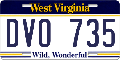 WV license plate DVO735