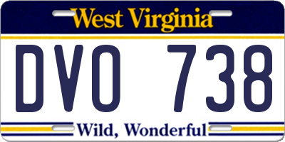 WV license plate DVO738