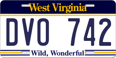 WV license plate DVO742