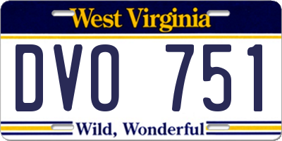 WV license plate DVO751