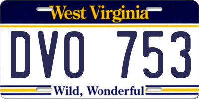 WV license plate DVO753