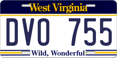WV license plate DVO755