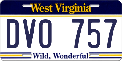 WV license plate DVO757