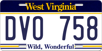 WV license plate DVO758