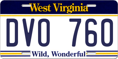WV license plate DVO760