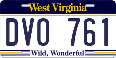 WV license plate DVO761