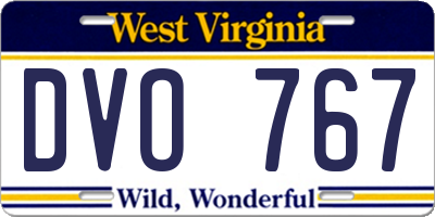 WV license plate DVO767