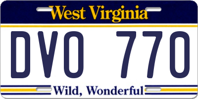 WV license plate DVO770