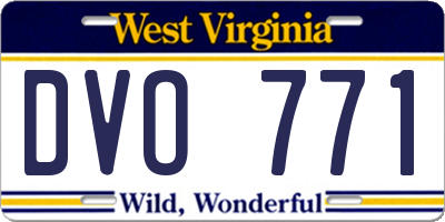WV license plate DVO771