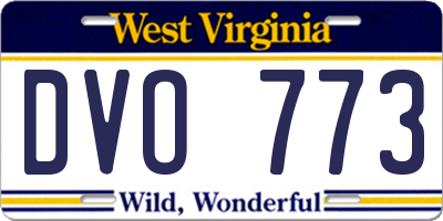 WV license plate DVO773