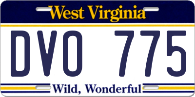 WV license plate DVO775