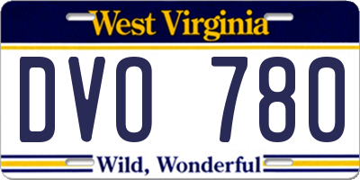 WV license plate DVO780