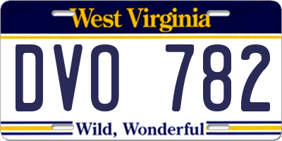 WV license plate DVO782