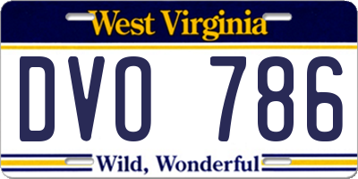 WV license plate DVO786