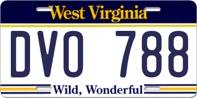 WV license plate DVO788