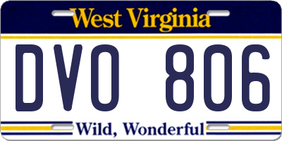 WV license plate DVO806