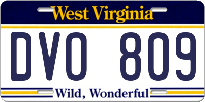 WV license plate DVO809