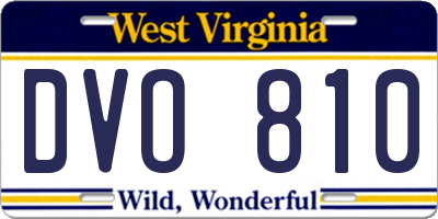WV license plate DVO810