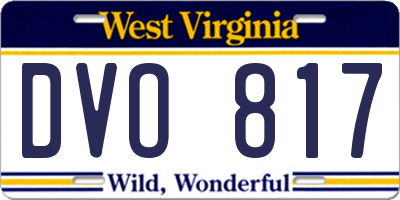 WV license plate DVO817