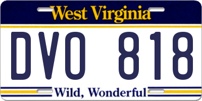 WV license plate DVO818