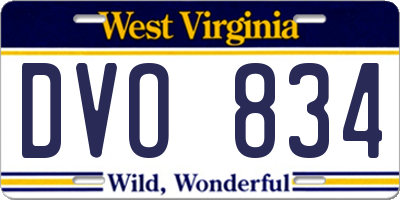 WV license plate DVO834