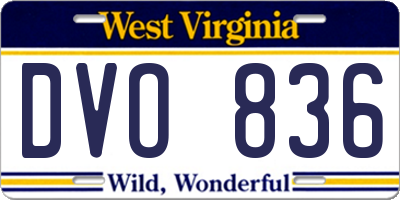 WV license plate DVO836