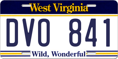 WV license plate DVO841